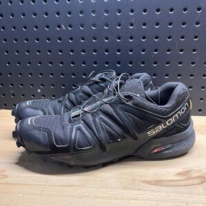 Size 8 - Salomon Speed Cross 4 Black Womens Outdoor Small Spikes Terrain Shoes